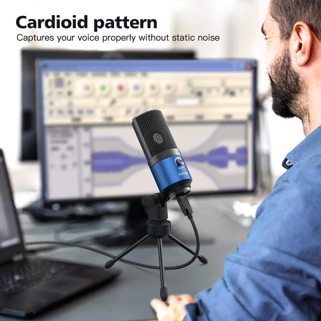 Alt view image 7 of 7 - K669 Blue USB Computer Microphone for Recording Voice Over