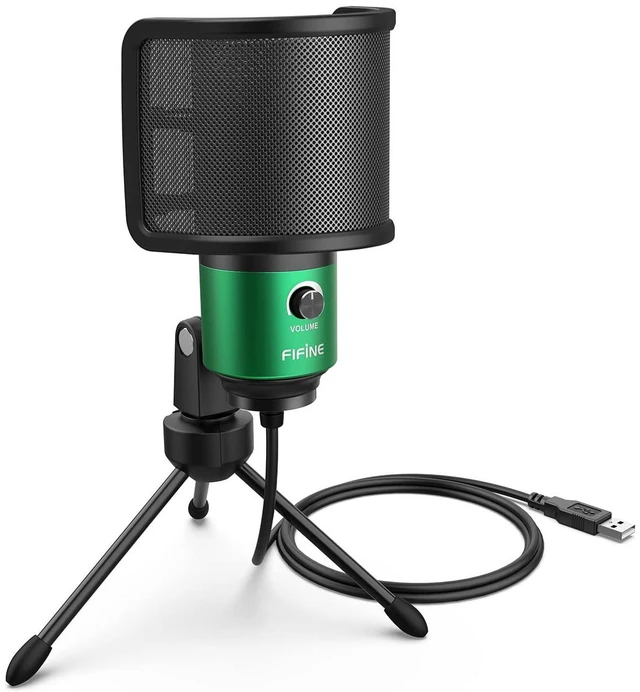 Main image of USB Gaming Microphone for PC Desktop, PS4 and Mac, Gain Control, External Condenser Computer Mic with Pop Filter (K669G+U1)