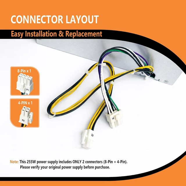 Alt view image 6 of 7 - 255W Power Supply for OptiPlex 3020 7020 9020 T1700 SFF