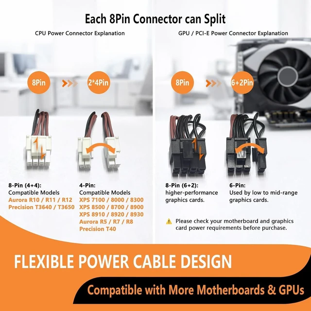 Alt view image 3 of 7 - 460W D460AM-03 Power Supply for XPS 8900 8910 8920 8930