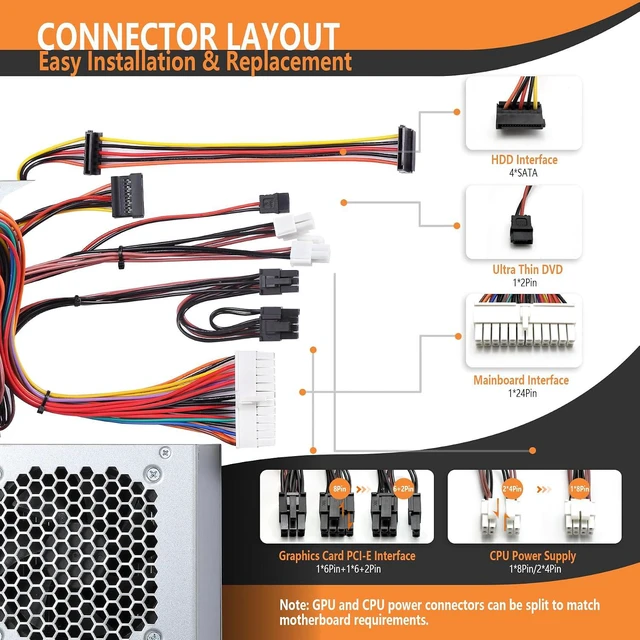Alt view image 2 of 7 - 460W D460AM-03 Power Supply for XPS 8900 8910 8920 8930