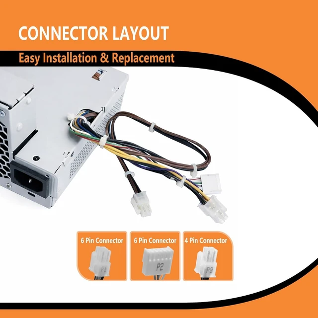 Alt view image 6 of 7 - 240W Power Supply for HP Elite 8000 8100 8200 SFF