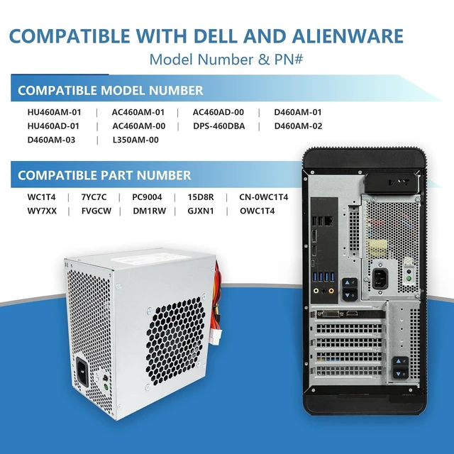 Alt view image 3 of 7 - 460W HU460AM-01 Power Supply for Dell XPS 8900 8910 8920 8930
