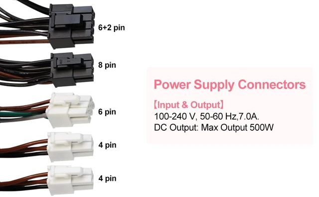 Alt view image 7 of 7 - 500w D500EPM-00 H500EPM-00 Power Supply Compatible with Dell Optiplex 7080MT 7070MT 7060MT XPS 8940MT 3050MT 3650 3670 3050 36715 5060 G5-5090 7080 3260 3681 4FWF7 5K7J8 Y7R0X H460EBM-00