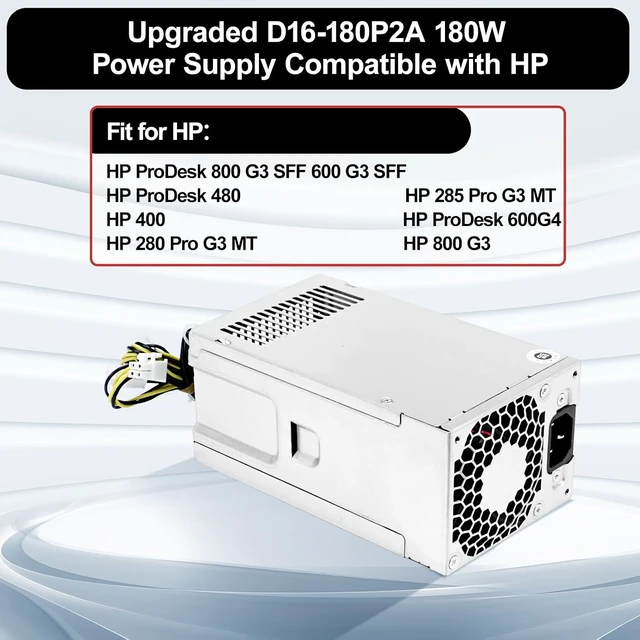 Alt view image 2 of 6 - D16-180P2A L08261-002 180W Power Supply Compatible with HP ProDesk 800 G3 600 G3 SFF L08261-001 901763-002 901765-003 901761-003 901764-003 901763-001 901762-002 901771-004 901771-003 901771-002