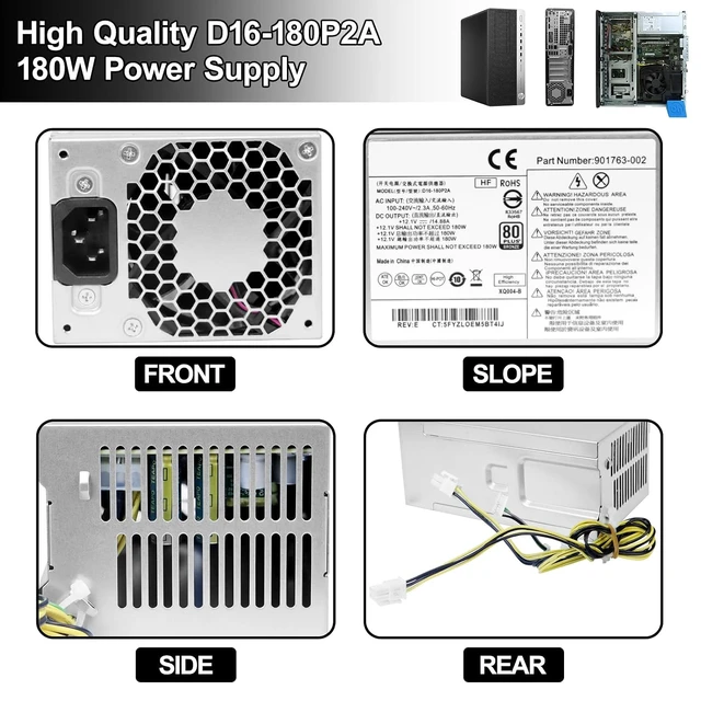 Alt view image 5 of 6 - D16-180P2A L08261-002 180W Power Supply Compatible with HP ProDesk 800 G3 600 G3 SFF L08261-001 901763-002 901765-003 901761-003 901764-003 901763-001 901762-002 901771-004 901771-003 901771-002