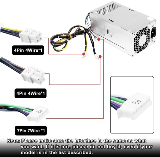 Alt view image 4 of 6 - D16-250P1A L08417-002 250W Power Supply Compatible with HP ProDesk 280 282 600 800 G3 480 400 G4 PCH022 L08417-004 901760-002 901761-001 901760-001 PA-2251-5 D16-250P2A Power Supply