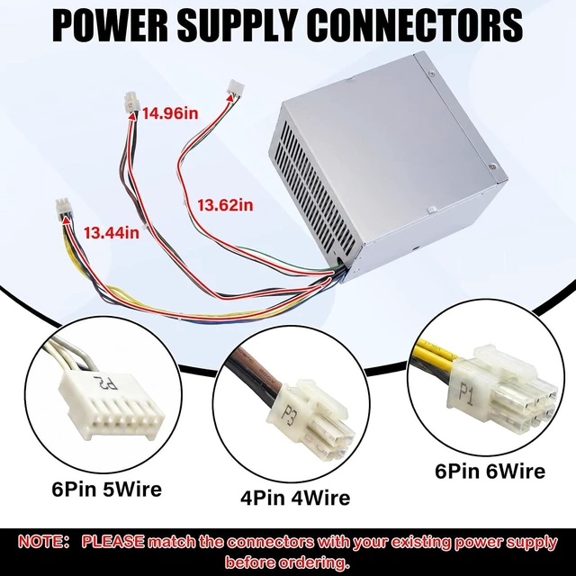 Alt view image 6 of 7 - 503377-001 320W Power Supply D10-320P2A Power Supply Compatible with HP MT 6000 6200 6300 8000 8200 Z200 CFH-0320EWWA Replacement for DPS-320NB 611484-001 613764-001 613765-0016+6+4pin