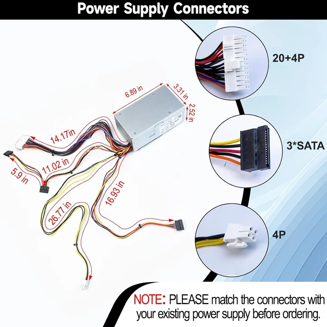 Alt view image 6 of 7 - D250AD-00 H250ad-00 250W Power Supply F250AD-00 PSU Fit for Dell Optiplex 390 3010 99 790 DT 530s 537s 540s 545s 546s 560s 570s 580s Vostro 200s 220s 230s 400s Studio 540s Slim DT L250NS-00
