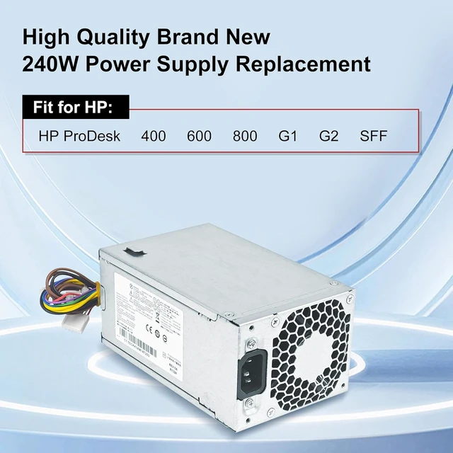 Alt view image 2 of 6 - PS-4241-1HA 240W 702307-001 Power Supply Compatible with for HP ProDesk 400 600 800 G1 G2 SFF, 702307-001,702307-002, 751884-001, 751886-001 240watts hp 240w Power Supply