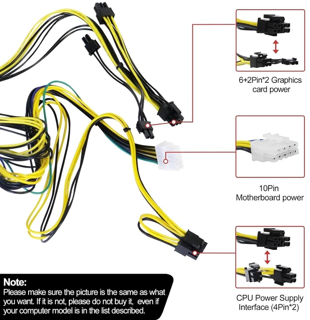 Alt view image 4 of 6 - PCJ007 310W Power Supply 10pin Compatible with Lenovo TFX M310 410 415 510 610 710 ThinkCentre M920s 10Pin 310W Power Supply Replaces HK360-71PP PCH015 PCK01210PIN+8/6+2PIN+2 * 4PIN