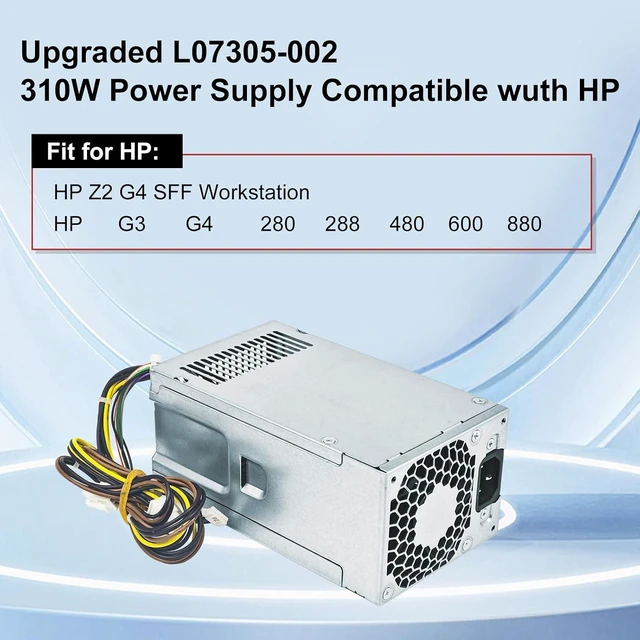 Alt view image 2 of 6 - L07305-002 310W Power Supply, D17-310P1A Power Supply Compatible with HP G3 G4 280 288 480 600 880 HP Z2 G4 SFF Workstation Replaces D16-250P2A D16-180P1B PCH023 PCG002 PSU(4P+4P+7P)