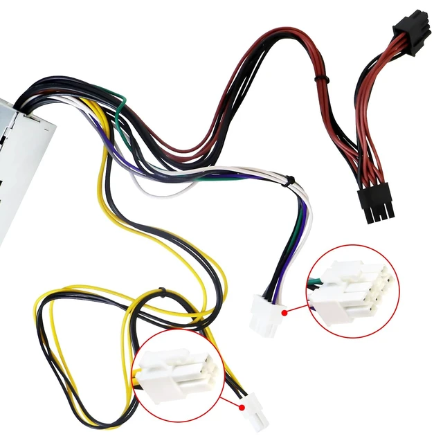 Alt view image 4 of 7 - DPS-600EM-00 A 600W Power Supply Compatible with Dell Inspiron 3650 3656 Optiplex 3040 5040 7040 XPS Power Supply Replaces HU240AM-00 AC240EM-00 L180ES-008Pin+4Pin+(8/6+2Pin)+8Pin