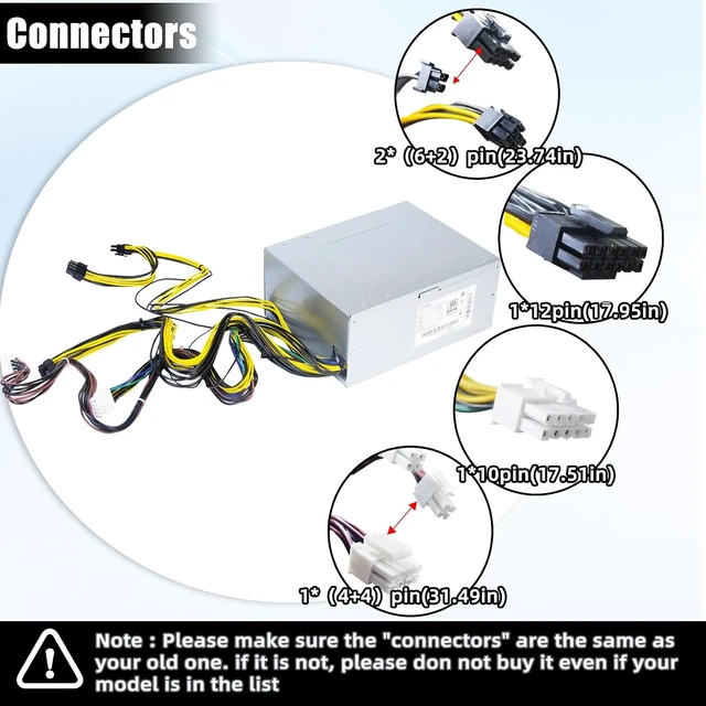 Alt view image 4 of 7 - 1100W HK1K1-51PP PA-3112-1 Power Supply Compatible with Lenovo ThinkStation Tower Workstation PSU for 5P51D77184 Replaces Part SP50H29678 SP50H29677 for 4070 4080 4090 5070 5080 5090