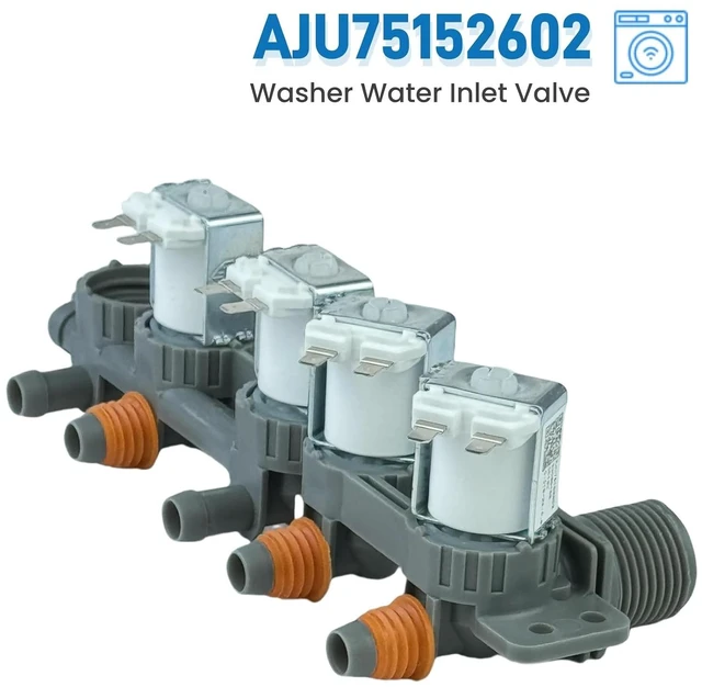 Alt view image 7 of 7 - Washer Inlet Valve Assembly AJU75152602 Fit for LG Washer WT7305CV WT7305CW WT7150CW WT7300CW WT7900HBA WT7060CV WT7800C Replaces 5221EA1008S, 4873914, AP6335382, PS12580369, EAP12580369 etc. DC12V