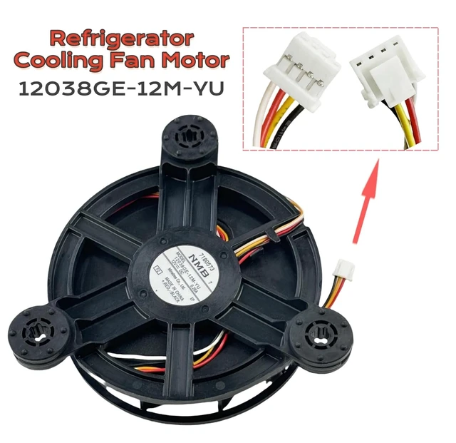 Alt view image 2 of 7 - for NMB 12038GE-12M-YU Cooling Fan 12V 0.26A 4-Wire Compatible with Haier Refrigerator Freezing Fan