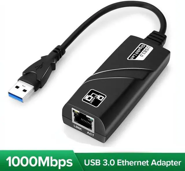 Main image of Plug & Play USB to Ethernet Adapter Laptop PC Gigabit Ethernet LAN Network Adapter (USB 3.0 to Gigabit Ethernet, Ethernet to USB, Ethernet Adapter for Laptop) Supporting 10/100/1000Mbps