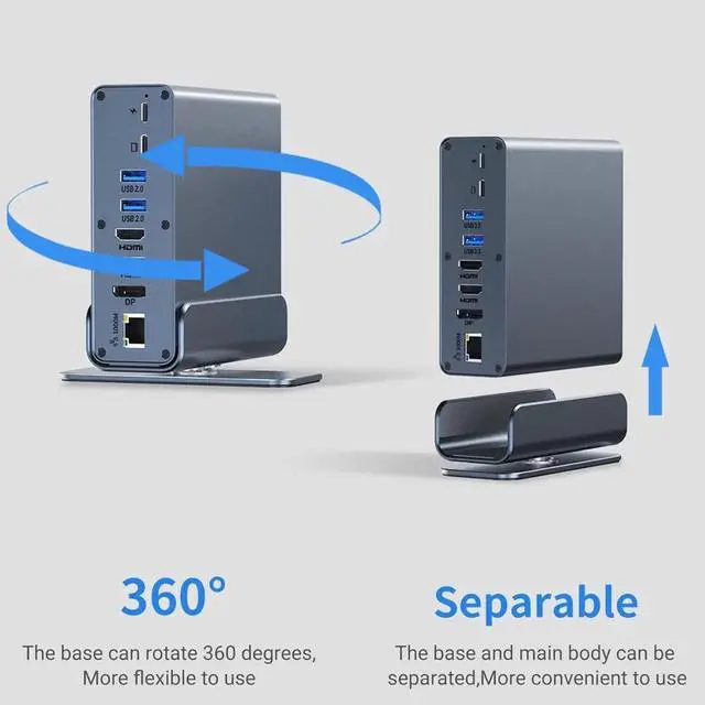 Alt view image 4 of 7 - Ultimates Connectivity with USB C Hubs USB C Docking Station Offering Double 4K 60Hz Vertical Hubs