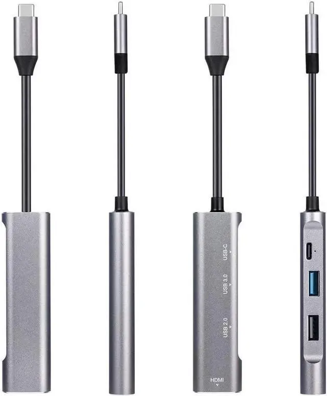 Alt view image 7 of 7 - 5 in 1 USB C Hub Aluminum with HDMI 4K Adapter USB 3.0 Ports 1 SD and 1 microSD PD 100W Card Reader for and More Type-C Devices Universal Docking Station Dual Video Monitor Display