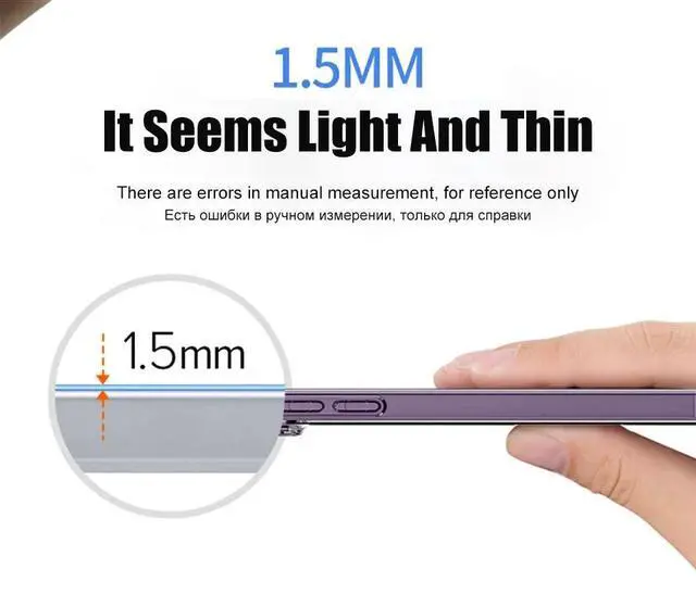 Alt view image 6 of 7 - Original Clear Silicone Phone Case for iPhone 17 Air / iPhone 15 / iPhone 14, Ultra-Thin Shockproof Protective Cover iPhone 17 Pro Max Transparent airbag shell- large holes