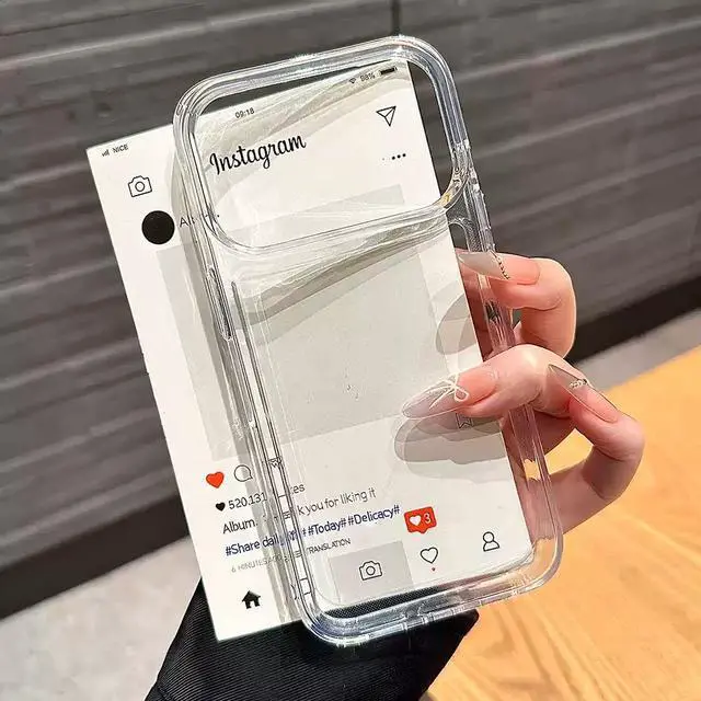 Main image of Original Clear Silicone Phone Case for iPhone 17 Air / iPhone 15 / iPhone 14, Ultra-Thin Shockproof Protective Cover iPhone 13 Pro Max Transparent airbag shell- large holes