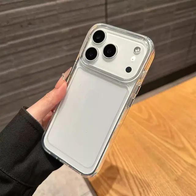 Alt view image 3 of 7 - Original Clear Silicone Phone Case for iPhone 17 Air / iPhone 15 / iPhone 14, Ultra-Thin Shockproof Protective Cover iPhone 11 Transparent airbag shell- large holes