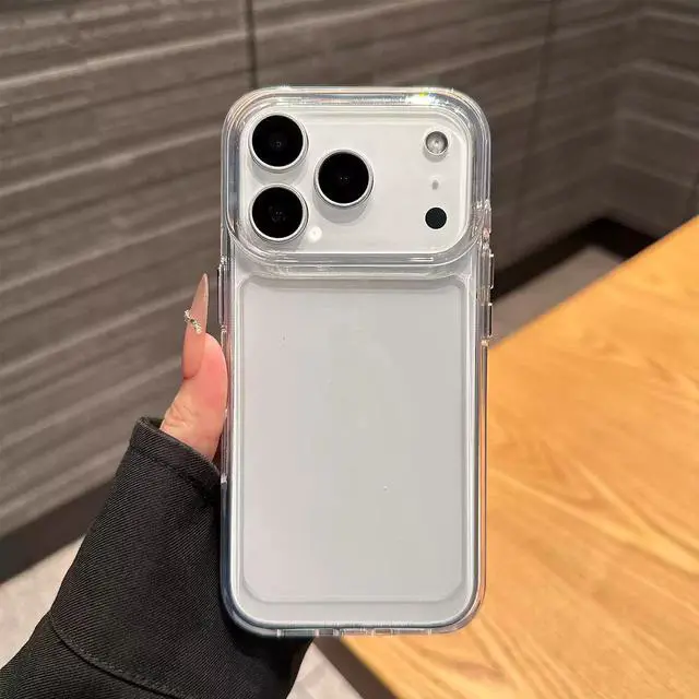 Alt view image 5 of 7 - Original Clear Silicone Phone Case for iPhone 17 Air / iPhone 15 / iPhone 14, Ultra-Thin Shockproof Protective Cover iPhone 11 Transparent airbag shell- large holes