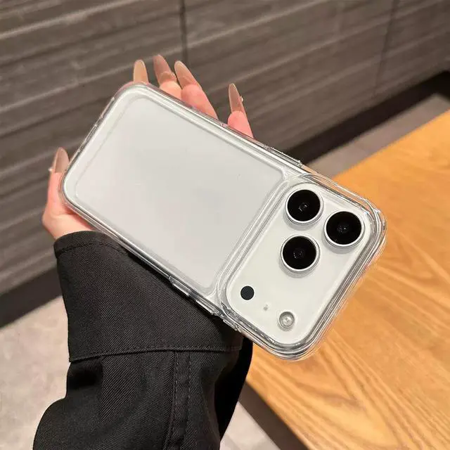 Alt view image 2 of 7 - Original Clear Silicone Phone Case for iPhone 17 Air / iPhone 15 / iPhone 14, Ultra-Thin Shockproof Protective Cover iPhone 11 Transparent airbag shell- large holes