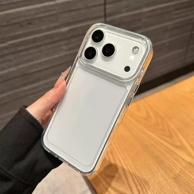 Alt view image 3 of 7 - Original Clear Silicone Phone Case for iPhone 17 Air / iPhone 15 / iPhone 14, Ultra-Thin Shockproof Protective Cover iPhone 15 Plus Transparent airbag shell- large holes