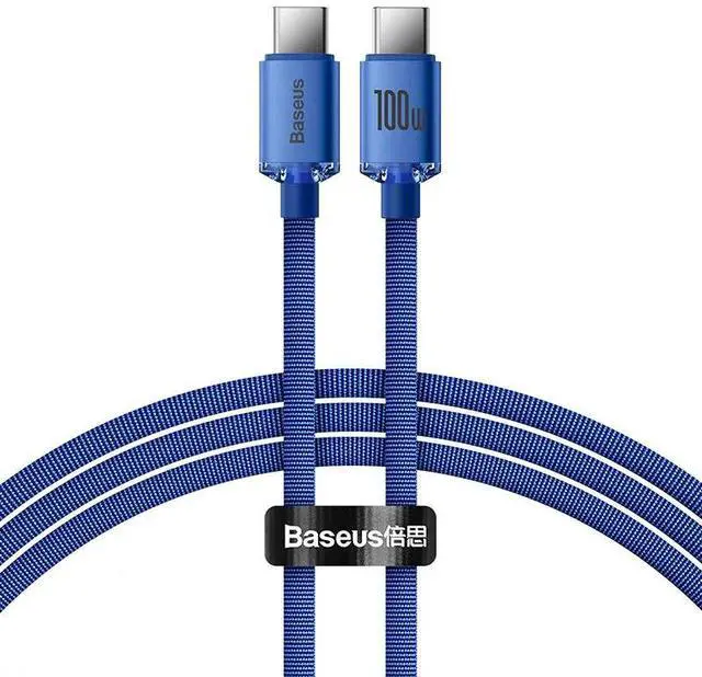 Main image of Baseus 100W USB C Cable 1m & 2m (3.3ft/6.6ft) 5A High Current Fast Charging & Data Sync for iPhone 15 Pro Max Plus, MacBook Pro, iPad Pro, Laptop, Tablet, Phone - Minimalist Series 2m blue