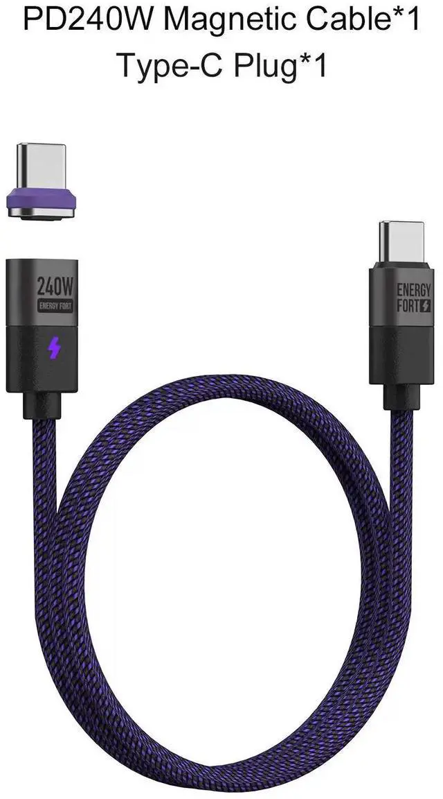 Main image of 240W Magnetic Charging Cable PD3.1 5A Fast Charging USB C Multiple length options 0.5m C cable Type C Plug