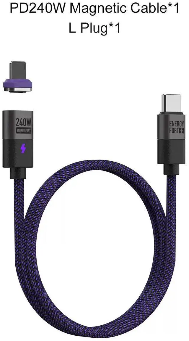 Main image of 240W Magnetic Charging Cable PD3.1 5A Fast Charging USB C Multiple length options 1.2m C cable L Plug
