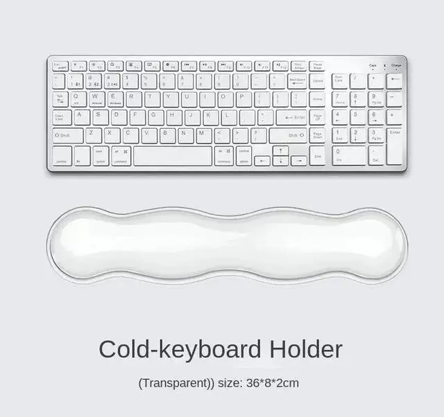 Main image of Mouse Pad with Wrist Guard & Keyboard Stand Anti-Slip Silicone Transparent Desktop Office Mat, Ergonomic Soft Rebound Wrist Support for Computer & Gaming