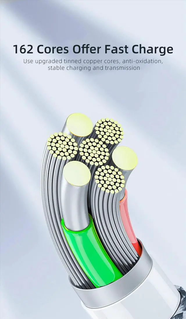 Alt view image 5 of 7 - Essager 540 Rotate Magnetic Cable 3A Fast Charging Micro USB Type C Cable For iPhone Xiaomi Magnet Grey No Plug Only Cable 1m