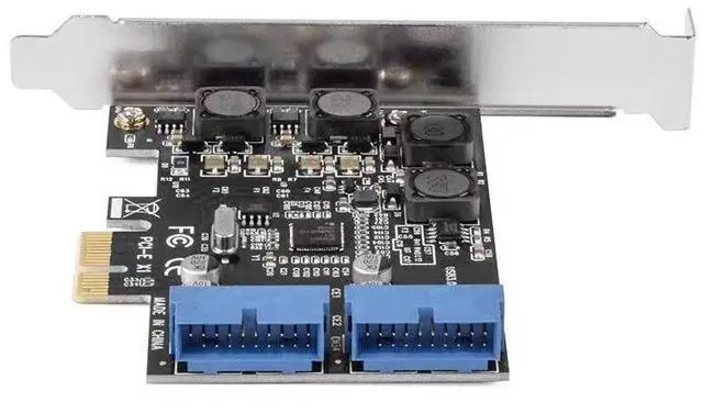 Alt view image 4 of 5 - PCIe to USB 3.0 Front Panel Expansion Card 4-Port Internal 19/20-Pin Header, 5Gbps, 2A per Port, for Desktop, Gaming PC & Workstation