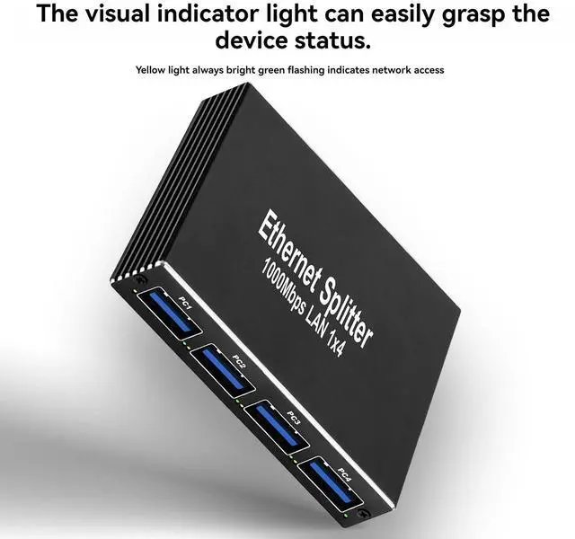 Alt view image 3 of 6 - Gigabit Ethernet Switch 4-Port, 10/100/1000Mbps, 1-in-4-out, USB Powered, Plug-and-Play, for Home, Office & Travel