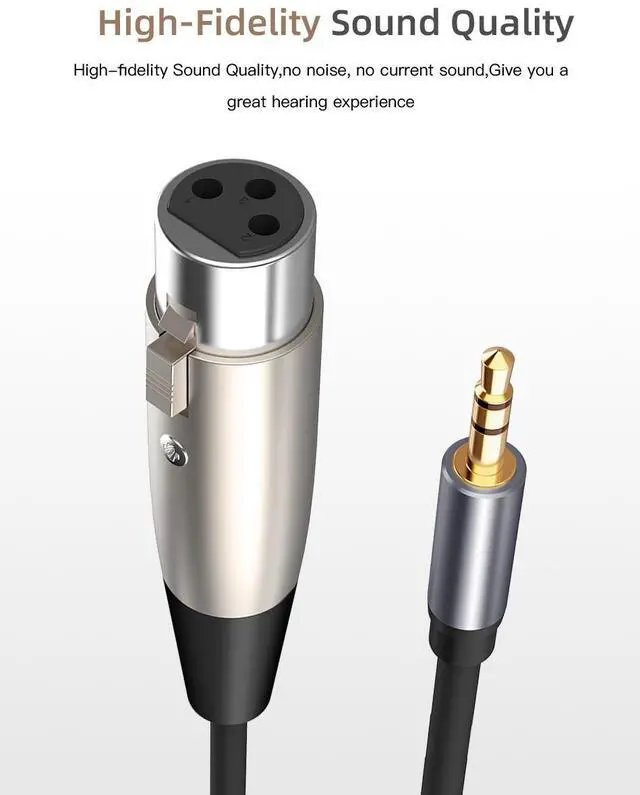 Alt view image 5 of 5 - 3.5mm Female to XLR Male Audio Cable 1/8" to XLR, 24K Gold Connectors, 4N OFC, Dual Shielding, for Smartphone, PC, Mixer & Speaker