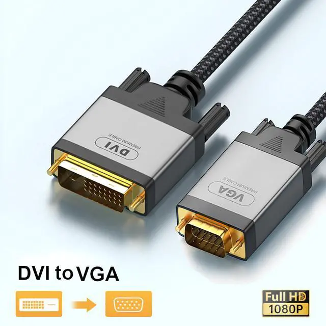 Alt view image 5 of 7 - DVI to VGA Adapter Cable 24+1 DVI-D to VGA, 1080P, Gold-Plated, for PC, Laptop, Monitor & Projector