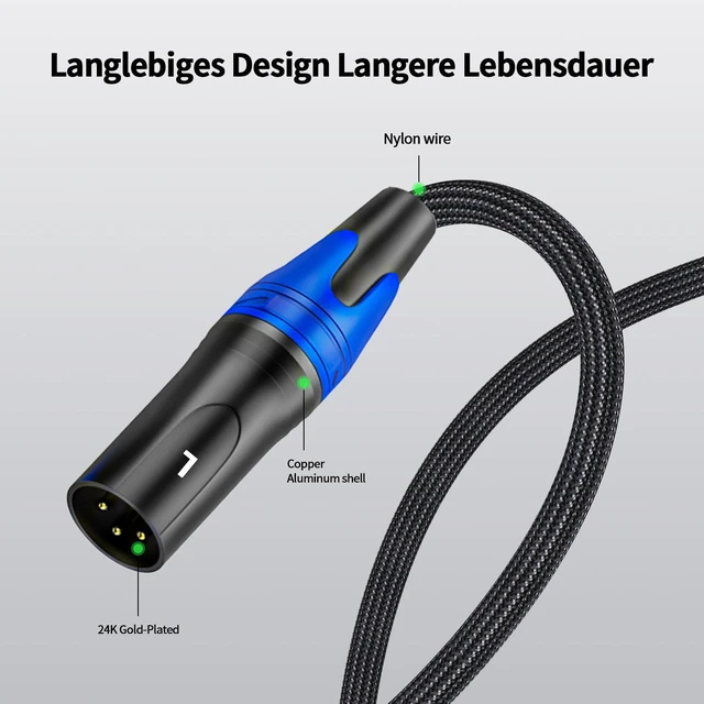 Alt view image 4 of 4 - USB-C to Dual XLR Audio Cable Built-in DAC, 24K Gold-Plated, Nylon Braided, for Smartphone, Tablet, Laptop to Mixer, Speaker & Amplifier