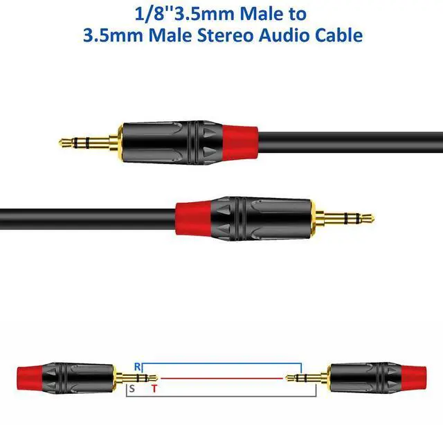 Alt view image 4 of 5 - 3.5mm TRS to TRS Audio Cable 1m, 99.99% OFC, Dual Shielding, Gold-Plated, for Smartphone, Laptop, Mixer, Amplifier & Guitar Amp