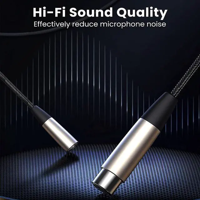 Alt view image 2 of 4 - XLR Male to Female Balanced Microphone Cable 1m, 3-Pin, OFC, Triple Shielding, Zinc Alloy Connectors, for Mixer, Speaker, Studio & Live Sound