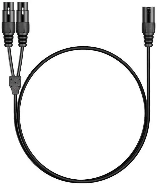 Alt view image 4 of 7 - XLR Male to Dual XLR Female Y-Splitter Cable 1-to-2 Balanced Audio Splitter, 99.99% OFC, Metal Connectors, for Microphone, Mixer, Amplifier & PA System