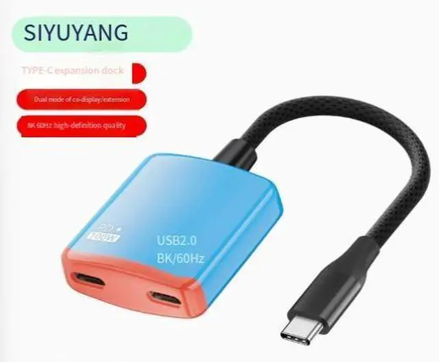 Main image of AR Glasses Hub USB-C to USB-C Adapter with PD Charging, 8K@60Hz Video, for AR Glasses, Portable Monitor, Steam Deck, Switch, iPad & Phone