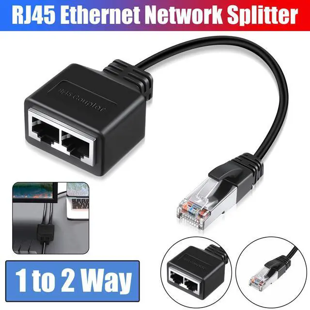 Main image of RJ45 Ethernet Splitter Cable 1 Male to 2 Female, 24cm, LAN Network Adapter, for Sharing One Ethernet Port Between Two Devices