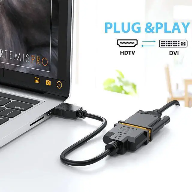 Alt view image 6 of 6 - HDMI to DVI Adapter Cable 24+1, 1080P@60Hz, Bidirectional, for PC, Laptop, Raspberry Pi, Xbox, PS4 to Monitor & TV