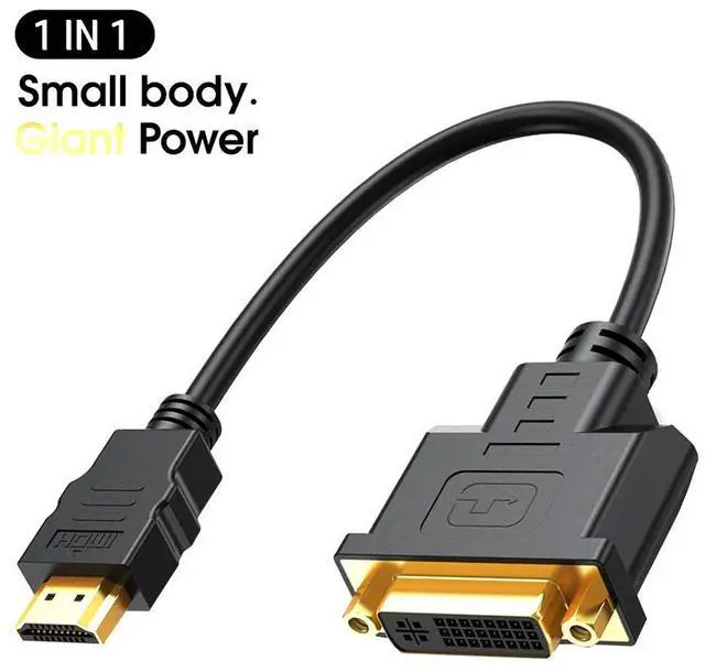 Alt view image 2 of 6 - HDMI to DVI Adapter Cable 24+1, 1080P@60Hz, Bidirectional, for PC, Laptop, Raspberry Pi, Xbox, PS4 to Monitor & TV