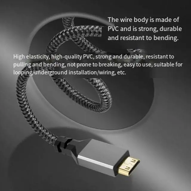 Alt view image 3 of 3 - Mini HDMI to HDMI 2.0 Cable 4K@60Hz, 90° Right-Angle, Gold-Plated, for Camera, Tablet, Raspberry Pi to TV & Monitor