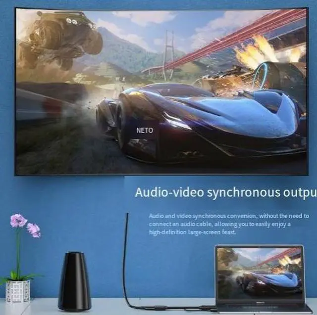 Alt view image 2 of 4 - HDMI to DisplayPort Adapter Cable 4K@60Hz, Active Converter, USB Powered, for Laptop, PC, Console to DP Monitor