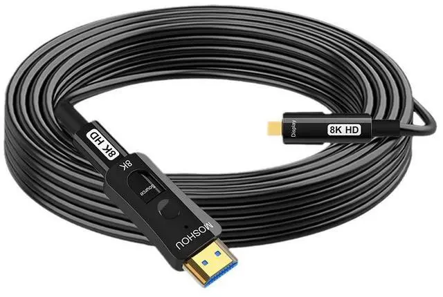 Main image of HDMI 2.1 Fiber Optic Cable 8K@60Hz, 4K@120Hz, Detachable Connector, for In-Wall Installation, Projector, TV & Gaming