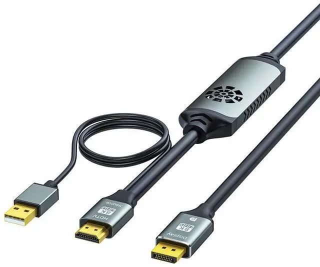 Main image of HDMI to DisplayPort Active Adapter Cable 8K@60Hz, 4K@144Hz, 2K@240Hz, USB Powered, for Gaming Monitor & PC